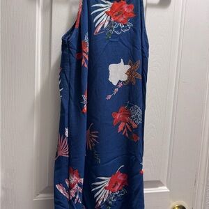 Women’s EUC Floral Sleeveless Blue Dress size small only worn twice.